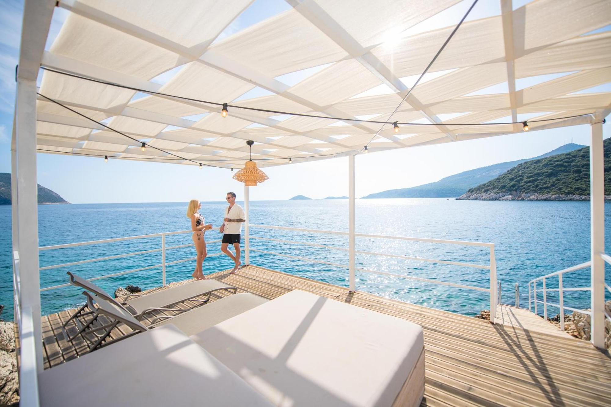 Beachfront Sari Villa With Private Swimming Pool Kalkan Esterno foto