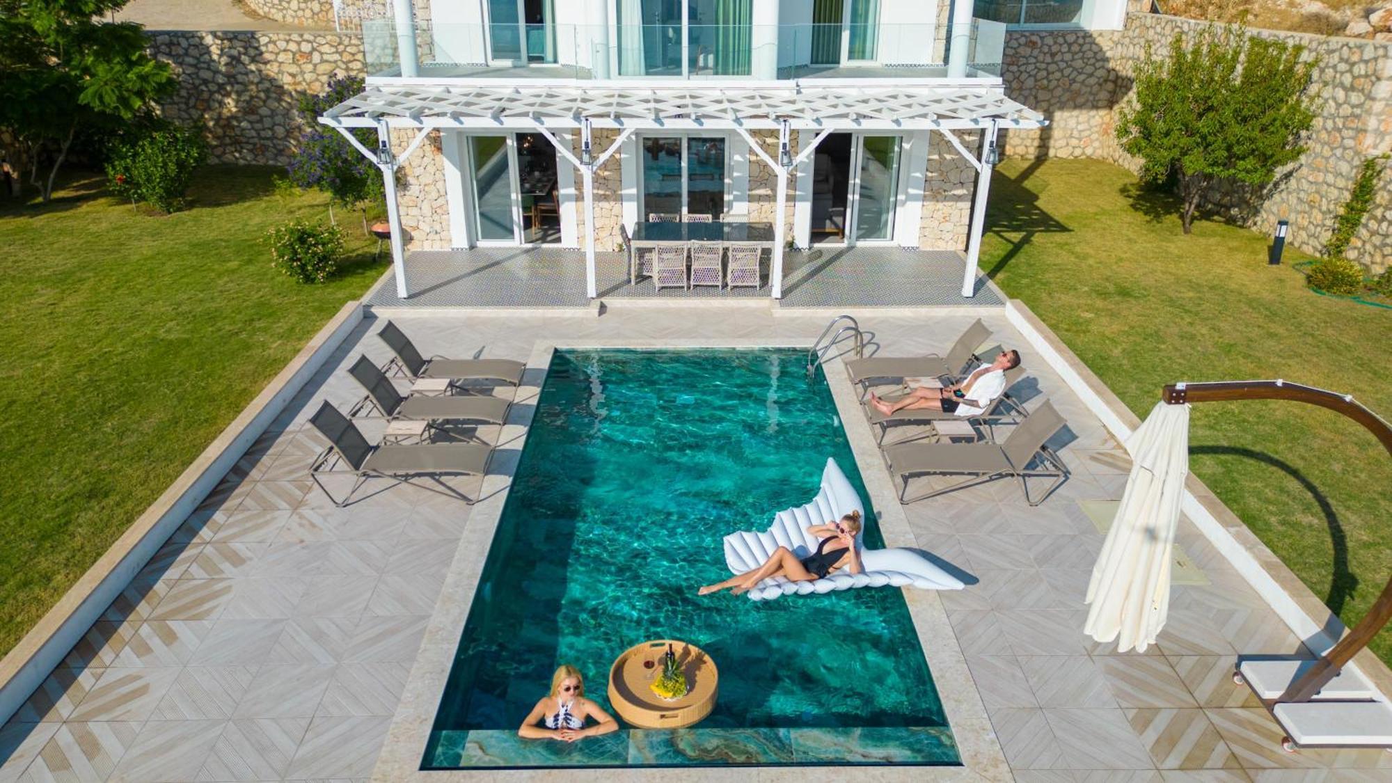 Beachfront Sari Villa With Private Swimming Pool Kalkan Esterno foto