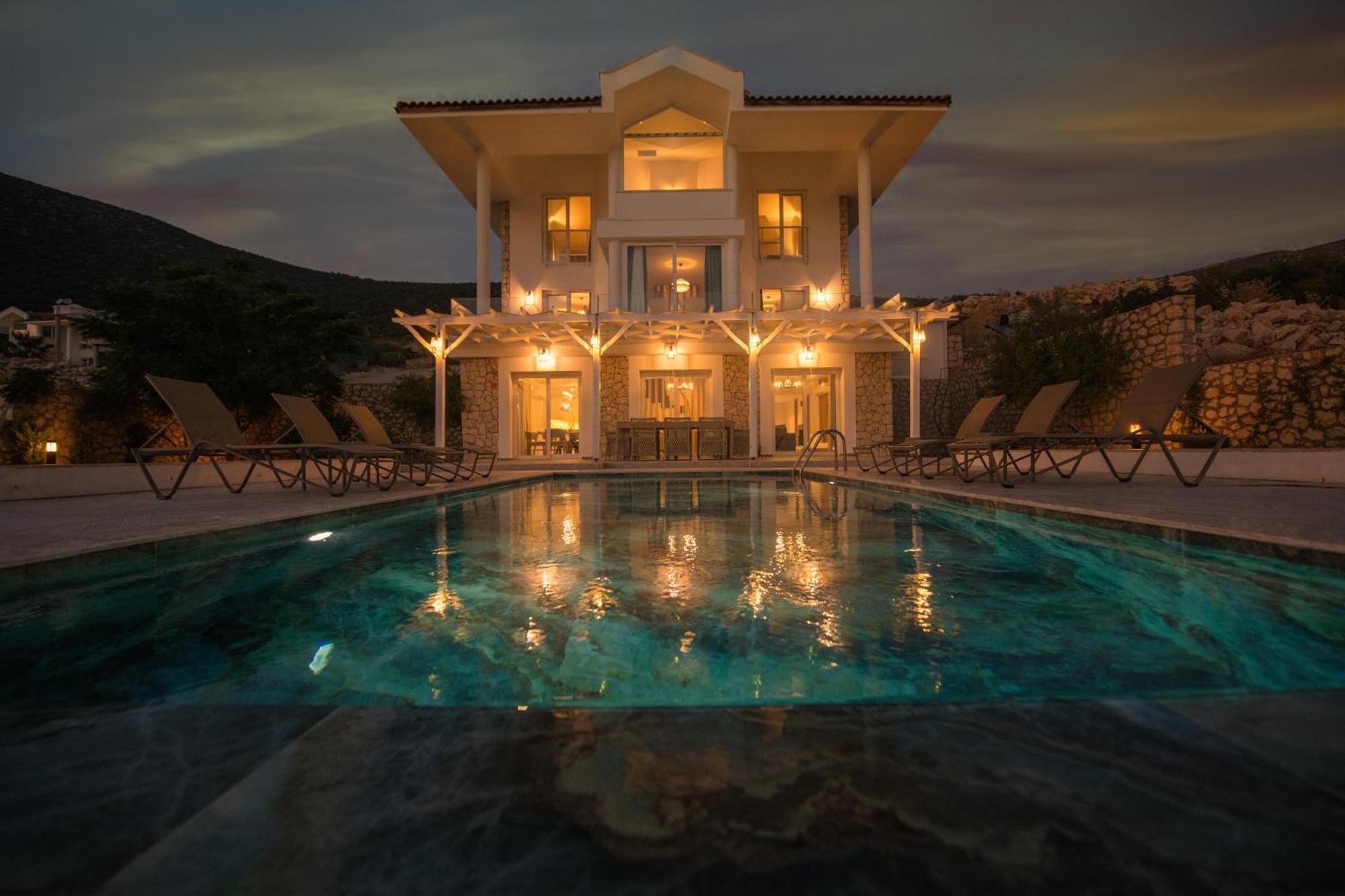 Beachfront Sari Villa With Private Swimming Pool Kalkan Esterno foto